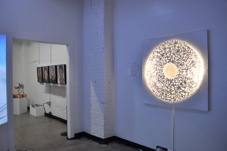 (4) Claudia Meyer Sensoris (mixed media, stainless steel, LED light, Optium museum acrylic, augmented reality) 2
